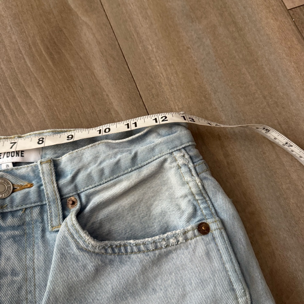 Re/Done Light Wash Distressed Straight-Leg Jeans - Picture 7 of 9